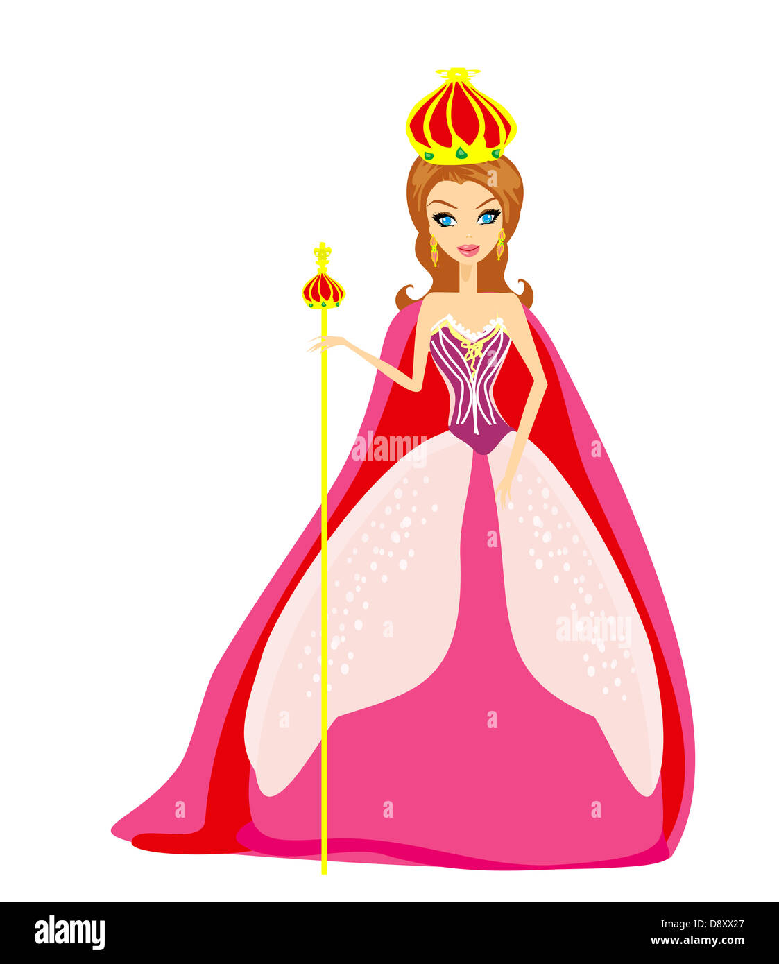 A vector illustration of cartoon queen Stock Photo Alamy
