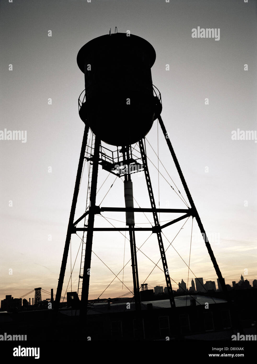 Silhouette of tower at dusk Stock Photo - Alamy