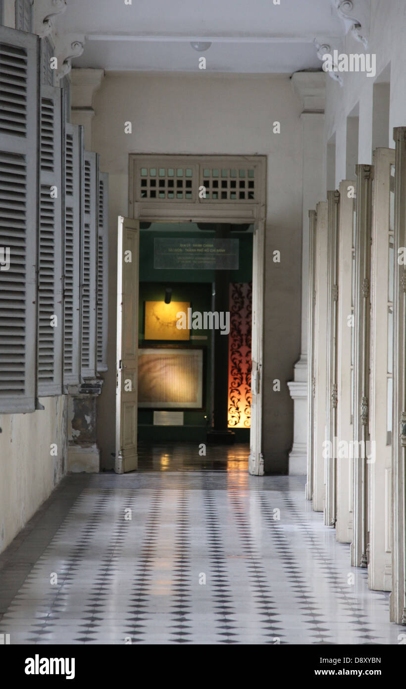 It's a photo of a corridor that is ending to a door or to a room. We