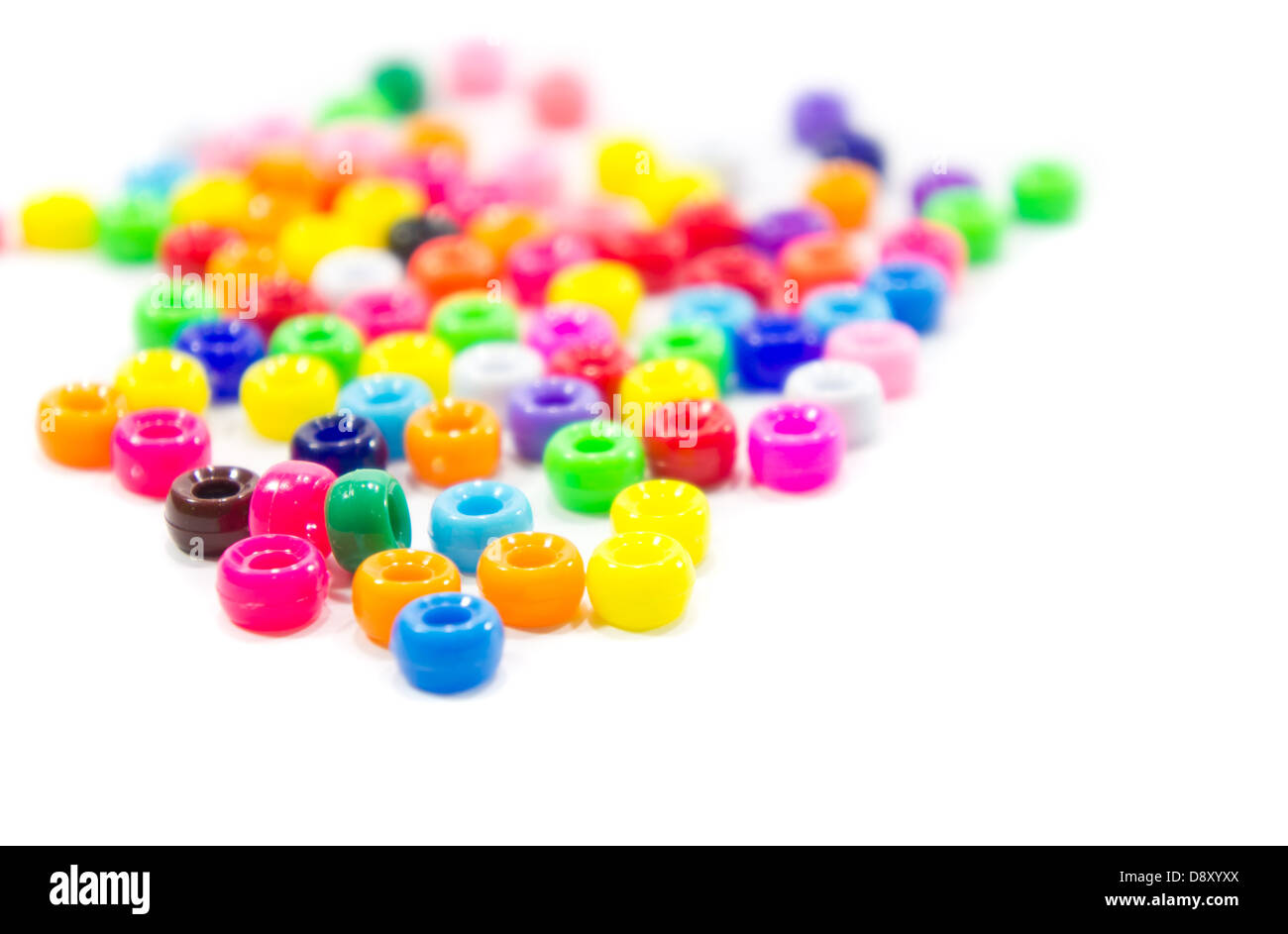 The colorful beads isolated on white background Stock Photo Alamy