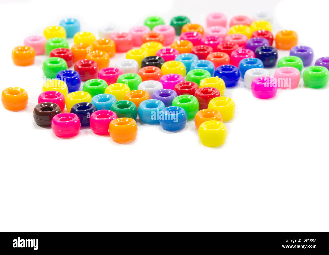 The colorful beads isolated on white background Stock Photo - Alamy