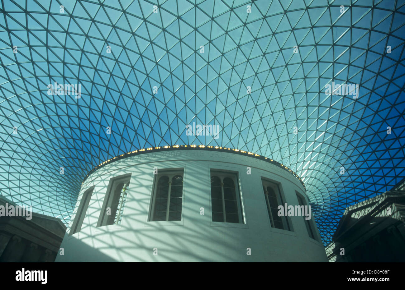 ENGLAND, London, British Museum Interior of the Great Court and Reading Room domed roof designed by Sydney Smirke. Stock Photo