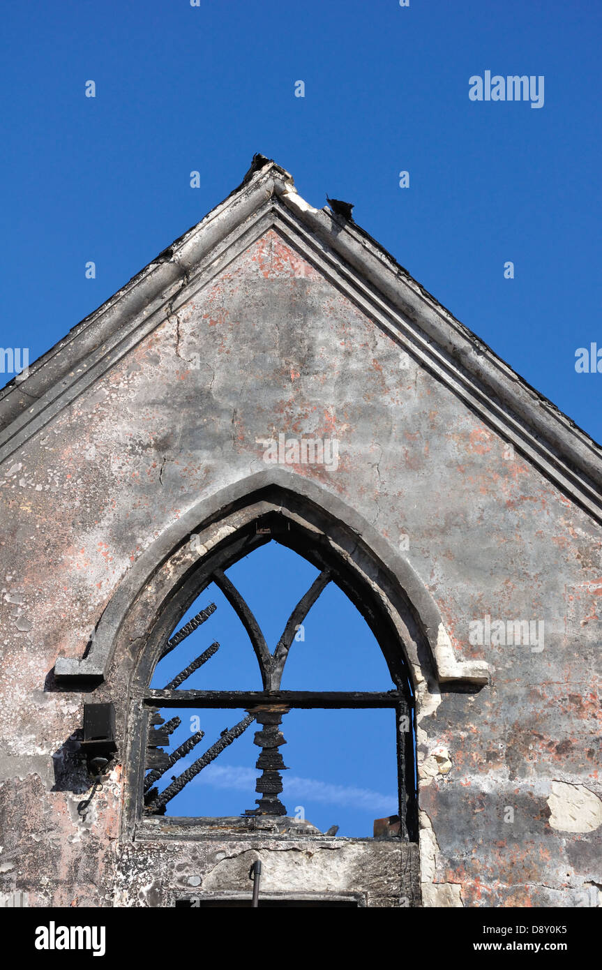 Burnt church by fire, Nassau, Bahamas Stock Photo Alamy
