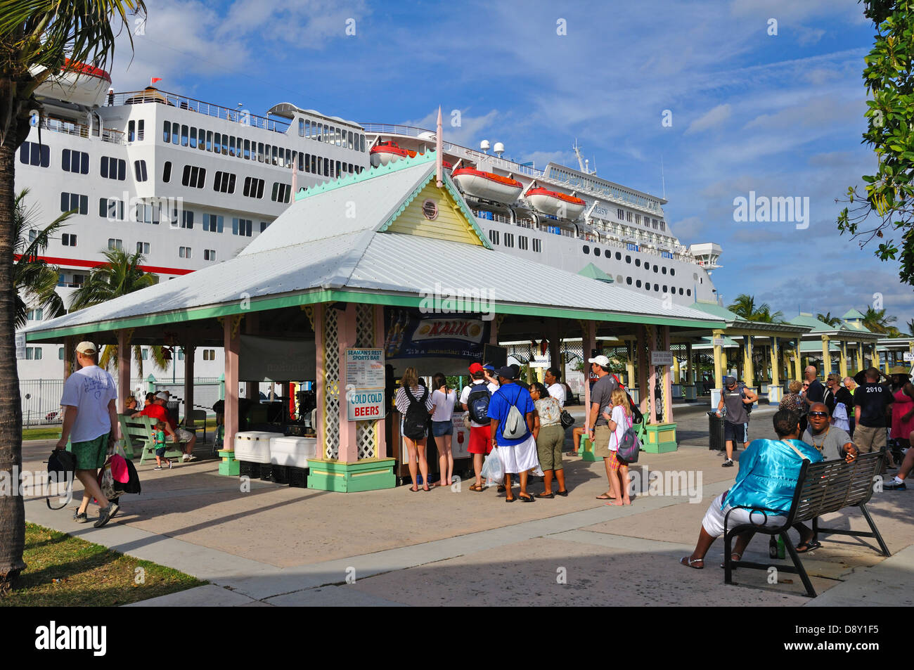 Tourists in port, Freeport, Bahamas Stock Photo Alamy