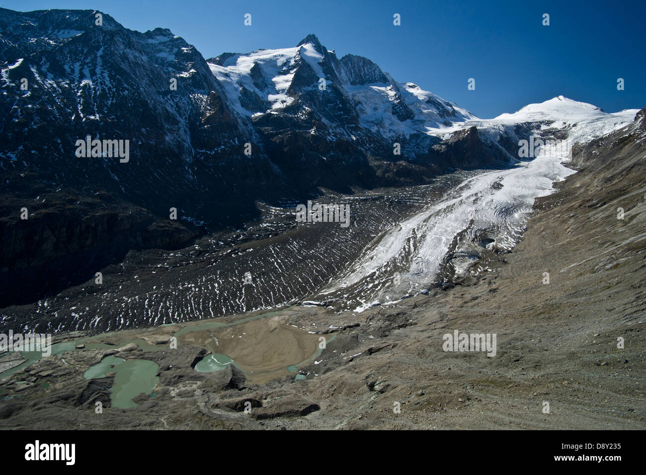 Austria / Carynthia - Austria premier mountain scenery: Mount Grossglockner and Pasterze Glacier in Hohe Tauern National Park. Stock Photo