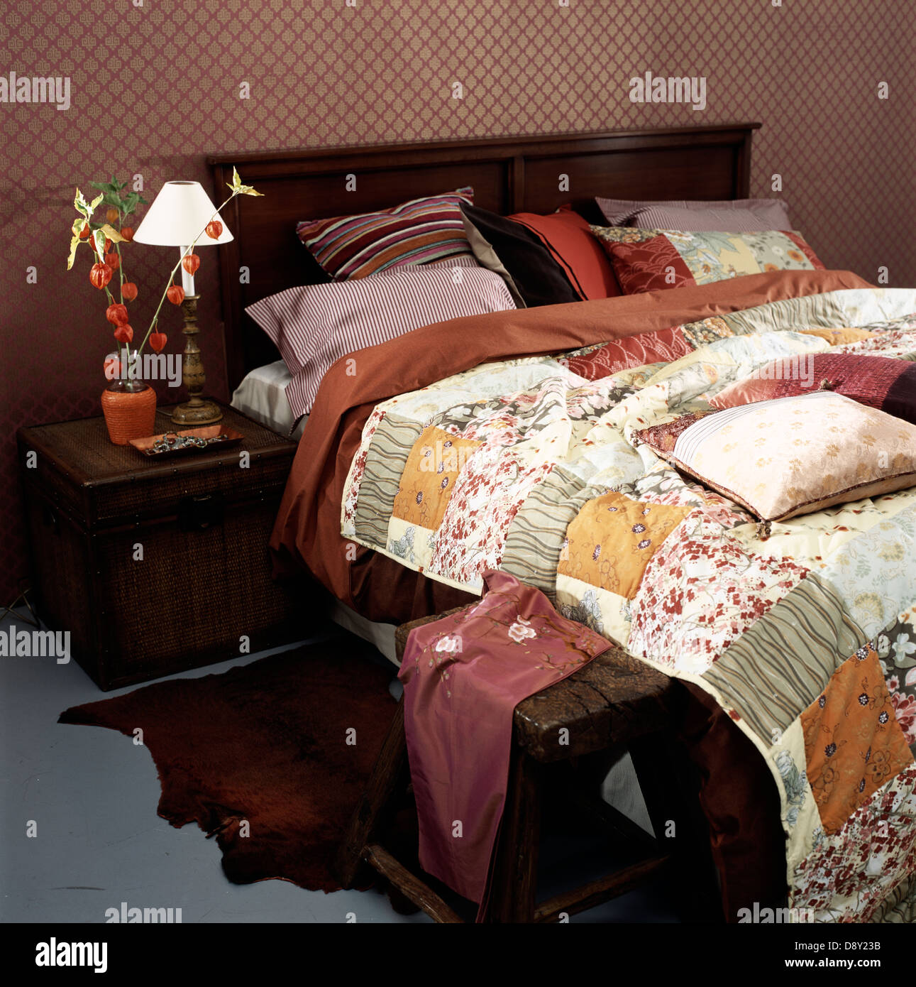 A Bed in a Bedroom Stock Photo - Alamy