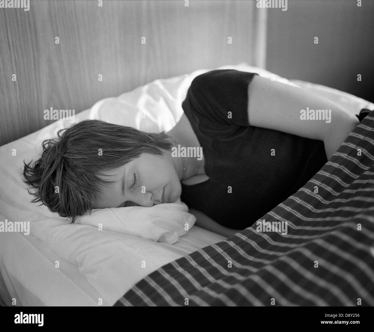 Tired bed not happy Black and White Stock Photos & Images - Alamy