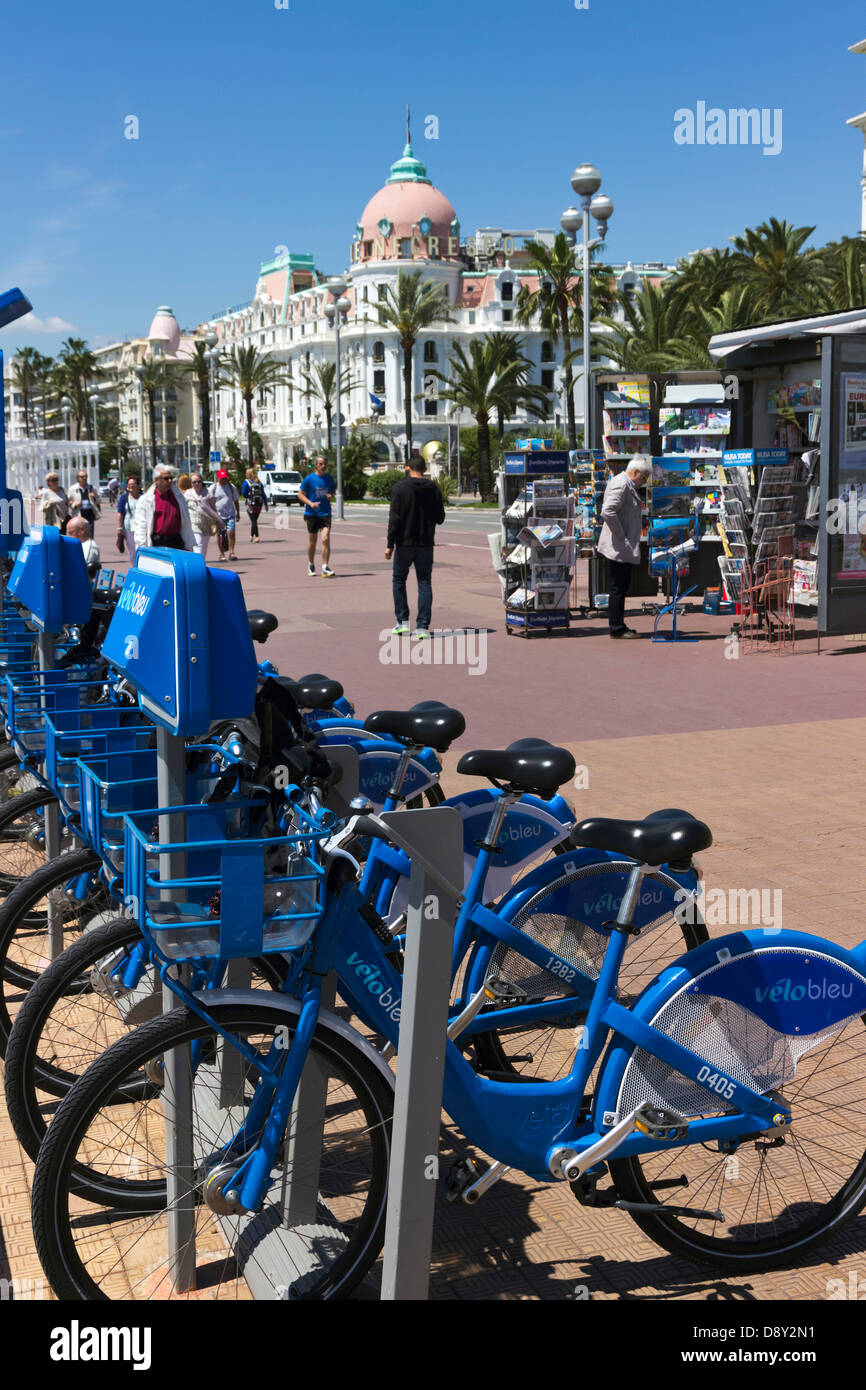 Velo Bleu Bike Hire on Promenade Des Anglais Nice Provence France Stock  Photo - Alamy