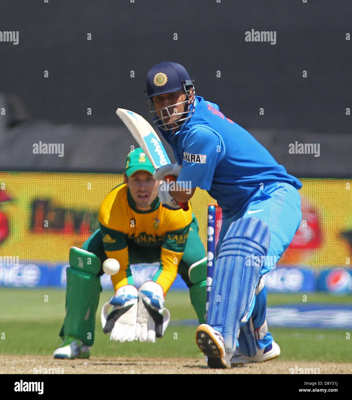 CARDIFF, WALES June 06 India's Mahendra Singh Dhoni batting during