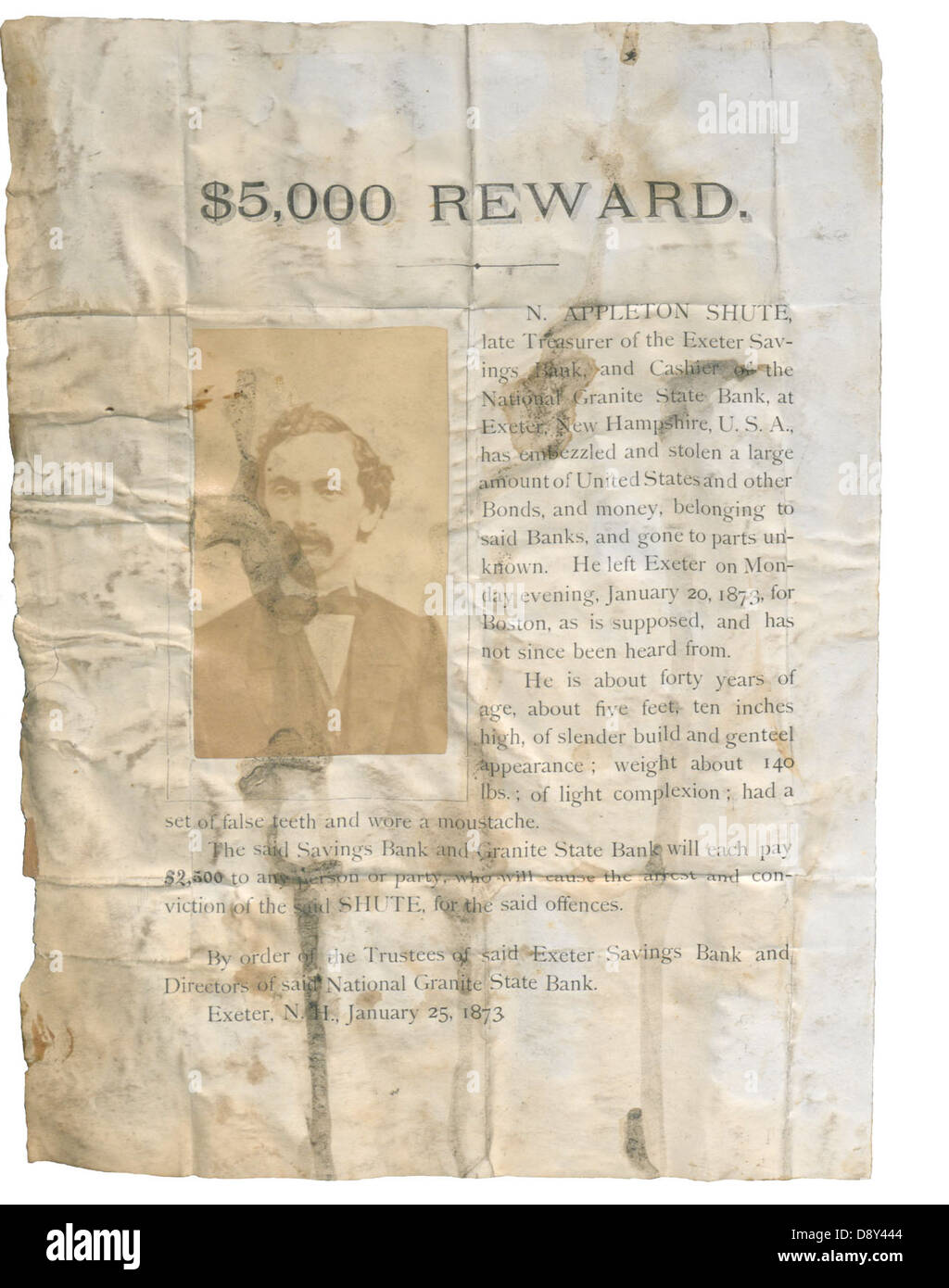 $5,000 Reward. Stock Photo