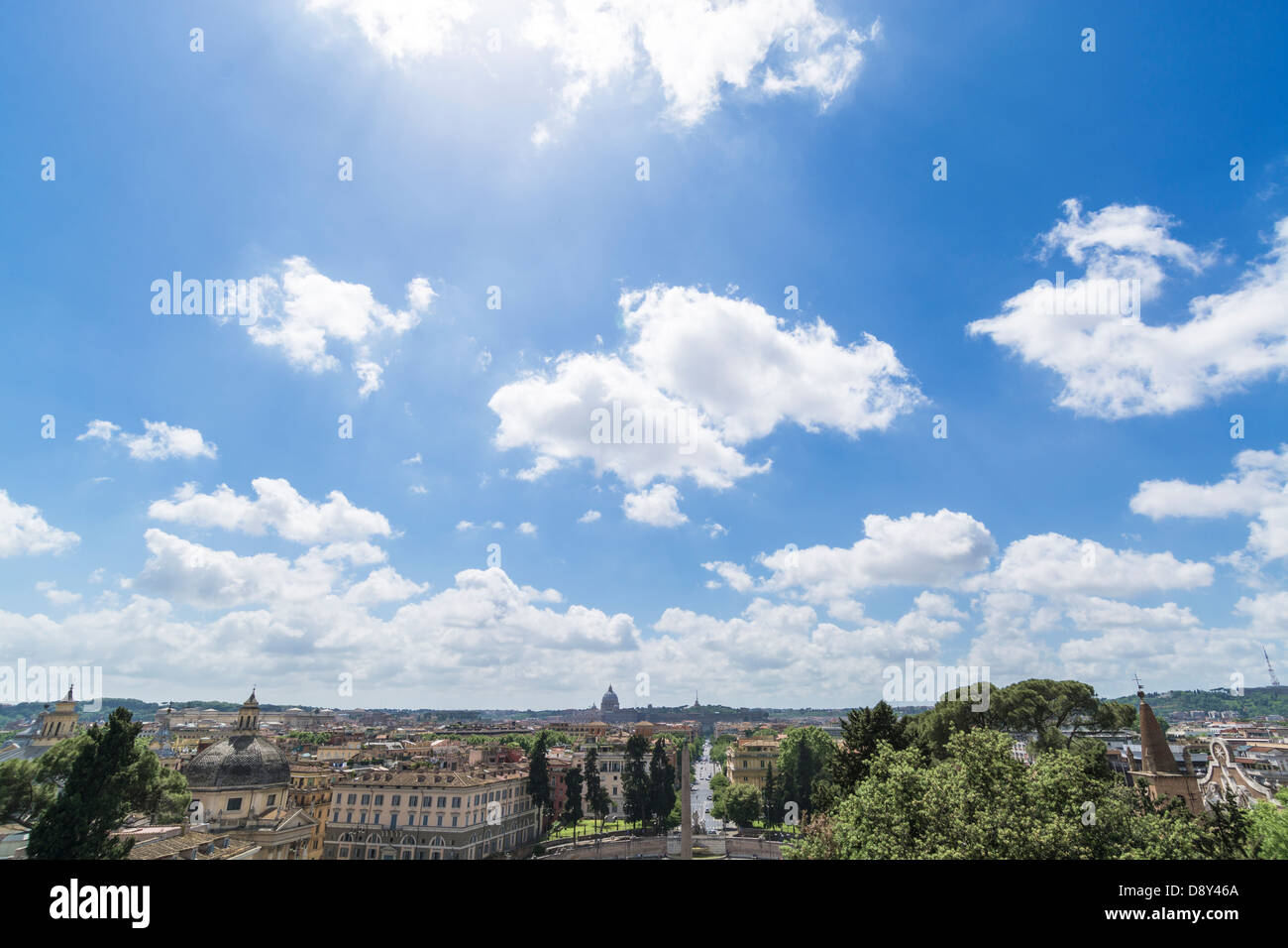 The skyline of Rome with beautiful sky Stock Photo - Alamy