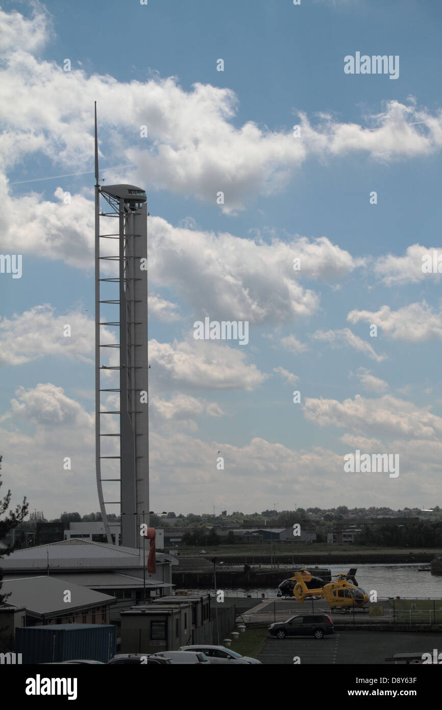 Glasgow Eye, with a view of the Air Ambulance and Police helicopter