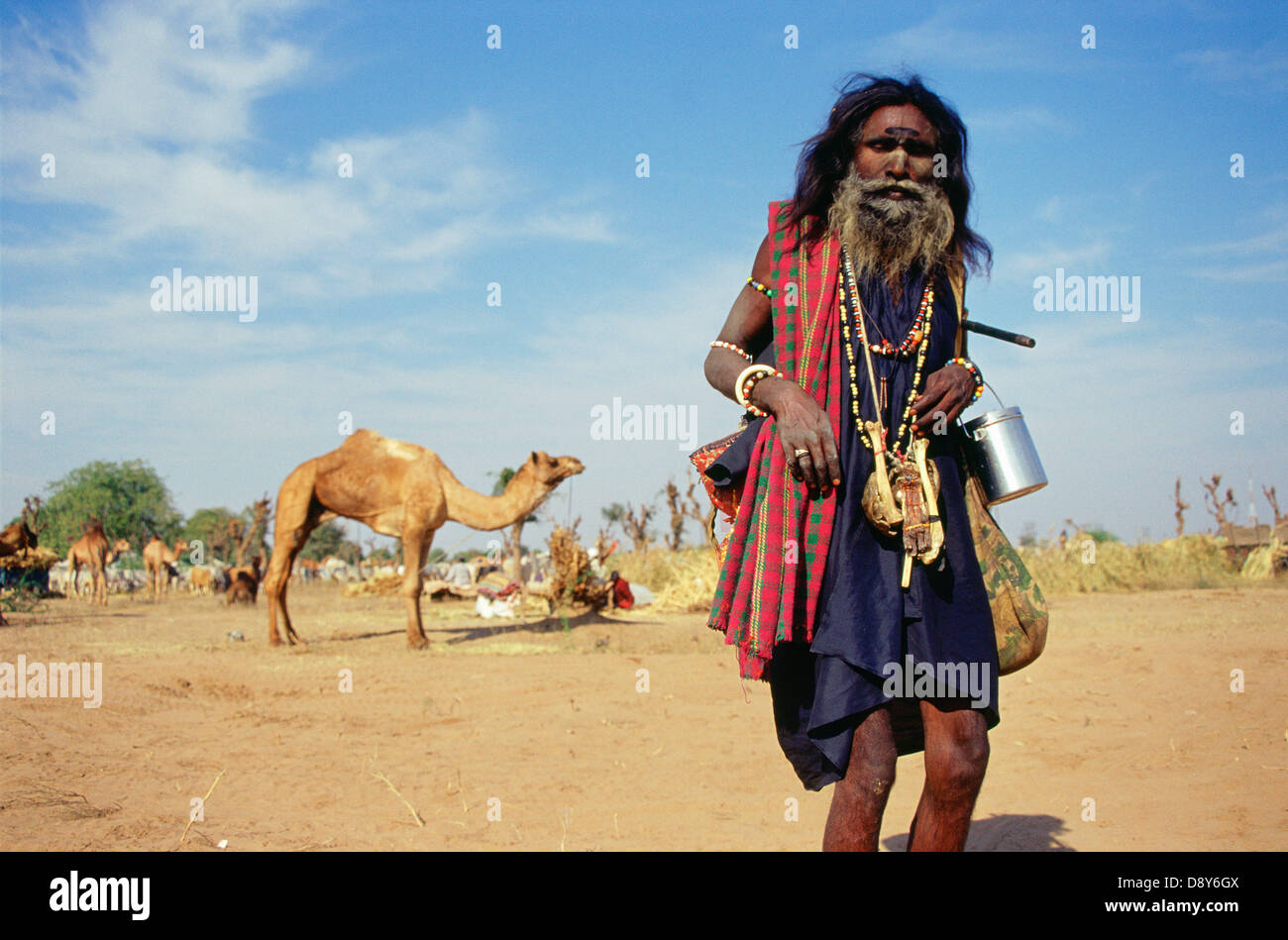 A hindu ascetic belonging to the Aghori sect is visiting a local fair ( India) Stock Photo
