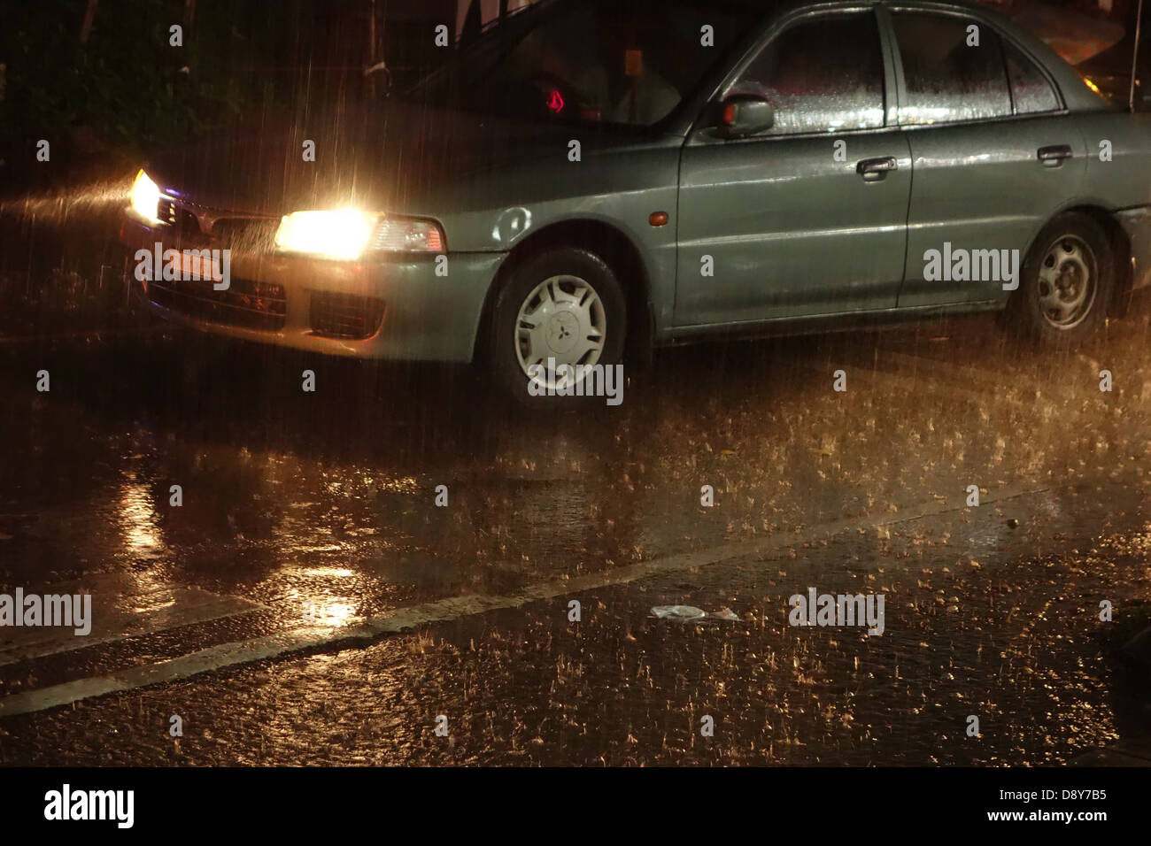 Car Night Heavy Rain High Resolution Stock Photography and Images - Alamy