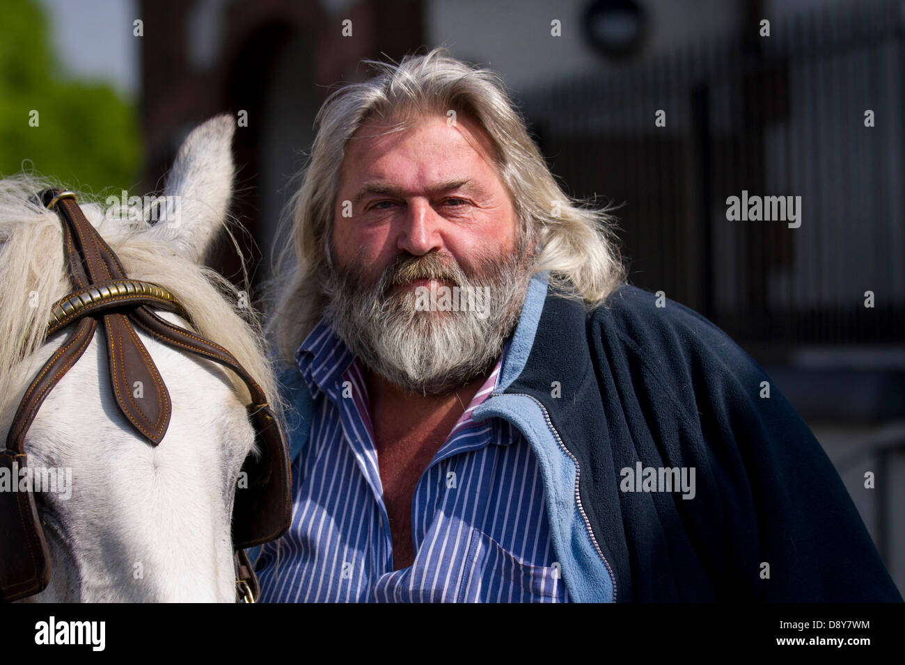 Appleby, Cumbria, Uk. 6th June, 2013.  Eddie Spurr 61, from Skegness Appleby, at the Appleby Horse Fair in Cumbria.  The Fair is an annual gathering of Gypsies and Travellers which takes place on the first week in June, and has taken place since the reign of James II, who granted a Royal charter in 1685 allowing a horse fair 'near to the River Eden', and is the largest gathering of its kind in Europe. Credit:  Mar Photographics/Alamy Live News Stock Photo