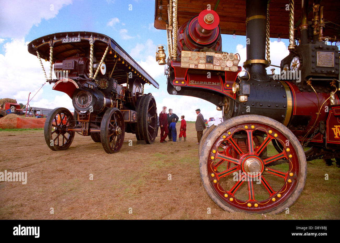 Steam engines at a traction rally in Cornwall, UK. Stock Photo