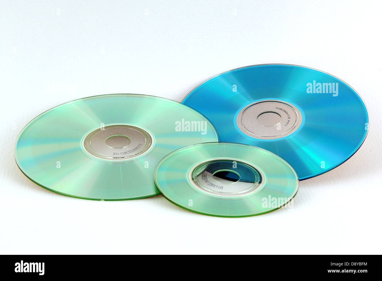 Variety of optical discs on white background Stock Photo Alamy