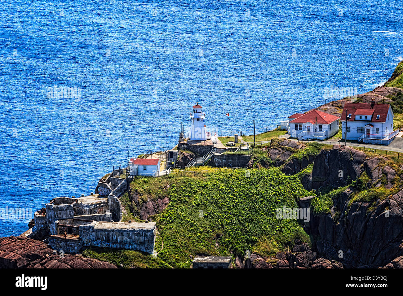 Fort Amherst Lighthouse, on the south side of St. John's Harbour, Newfoundland and Labrador, Canada. Stock Photo