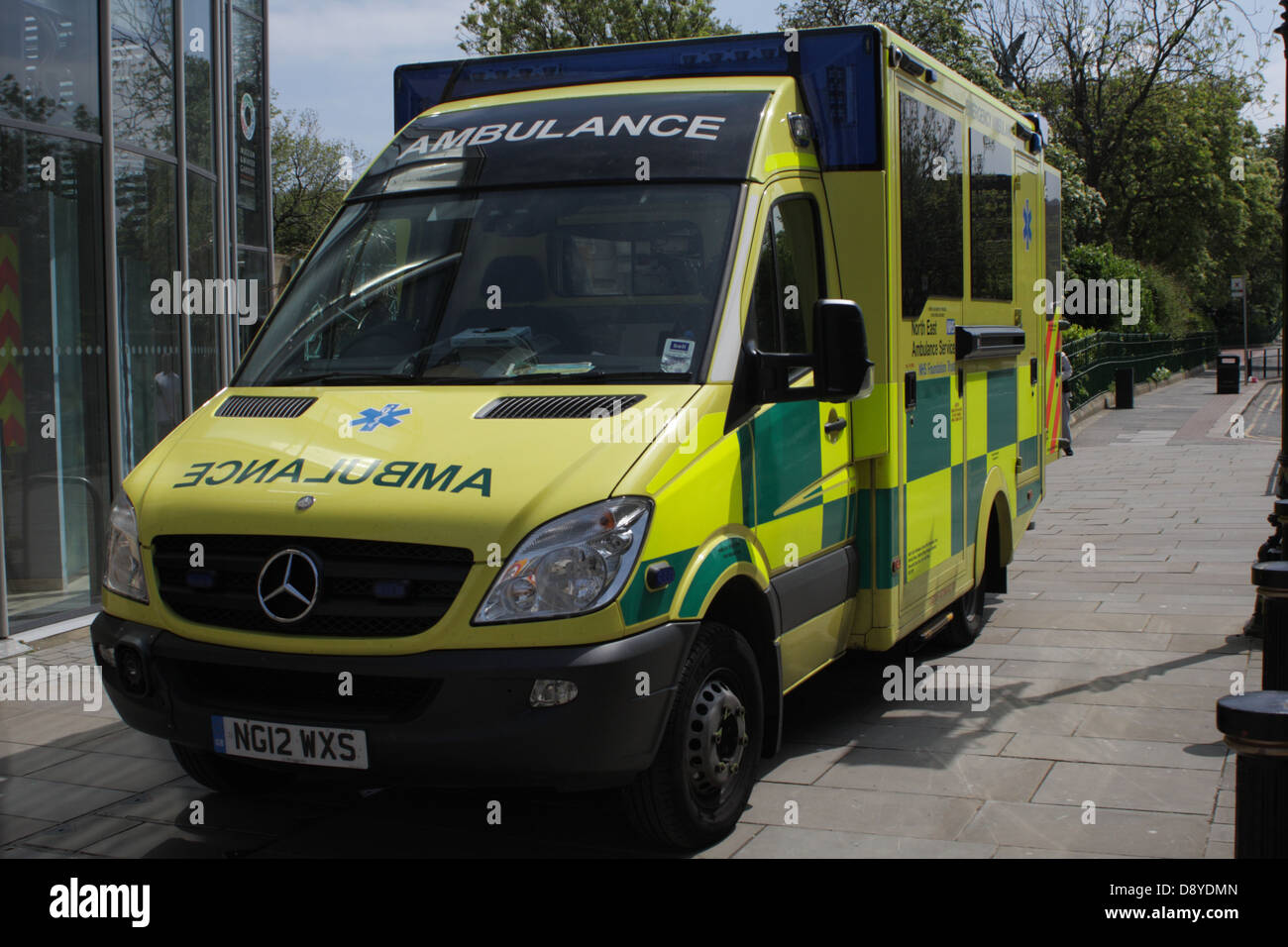 NHS Ambulance outside Sunderland Winter Gardens. Stock Photo