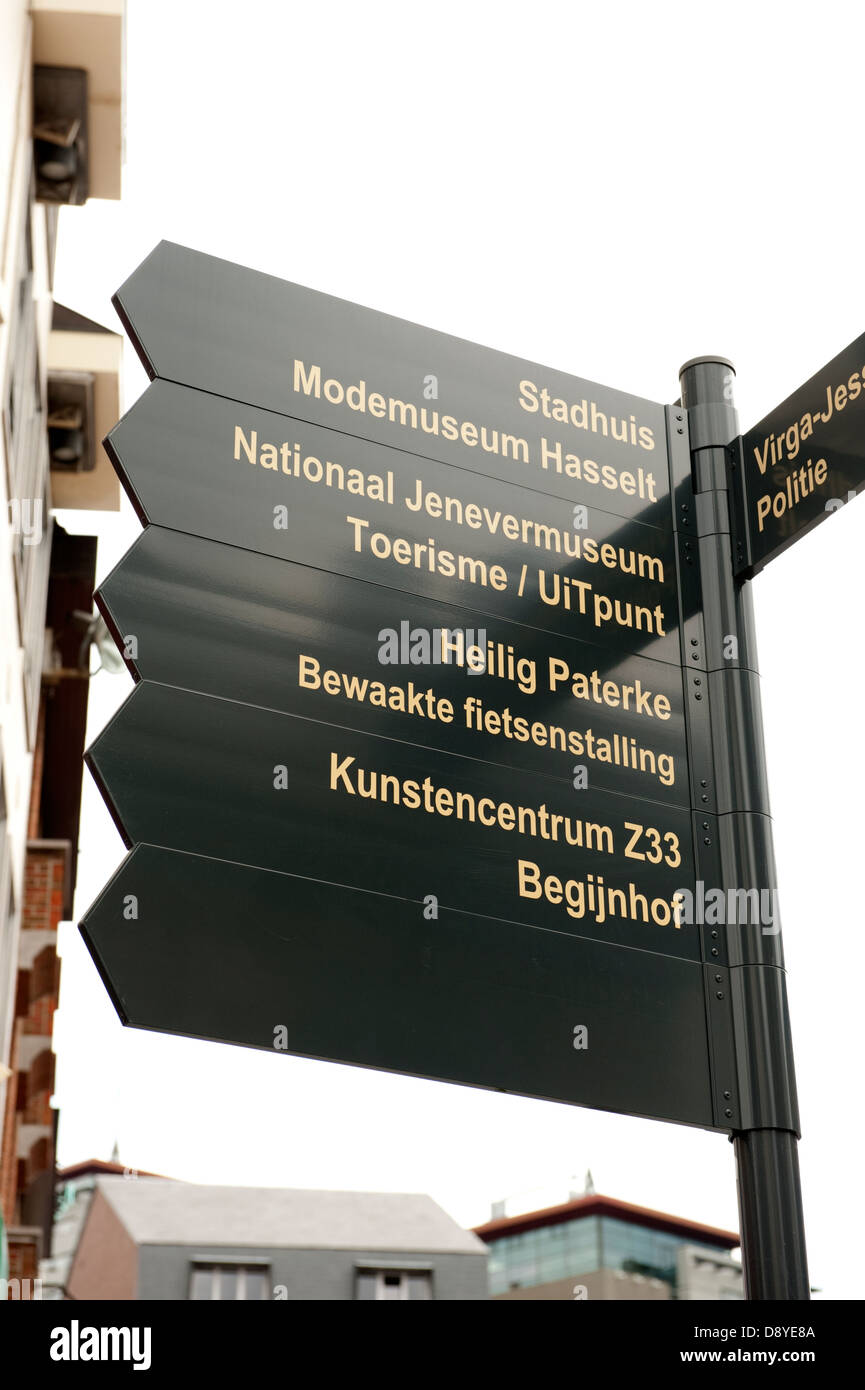 Museum Tourist Information Sign Hasselt Belgium Europe EU Stock Photo