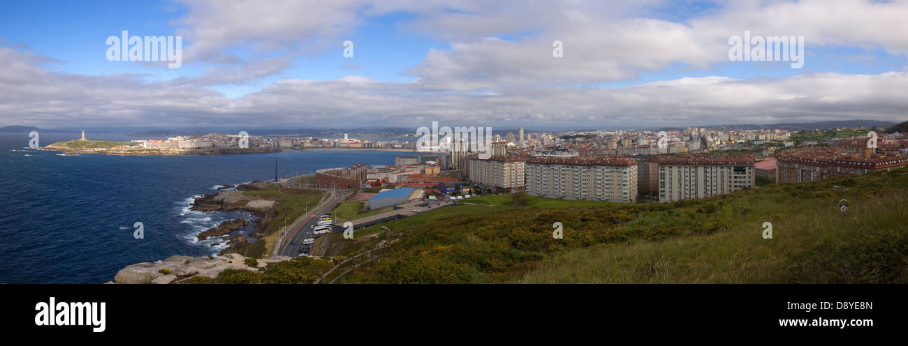 Panoramic shot of La Coruña, Galicia, Spain, Europe Stock Photo
