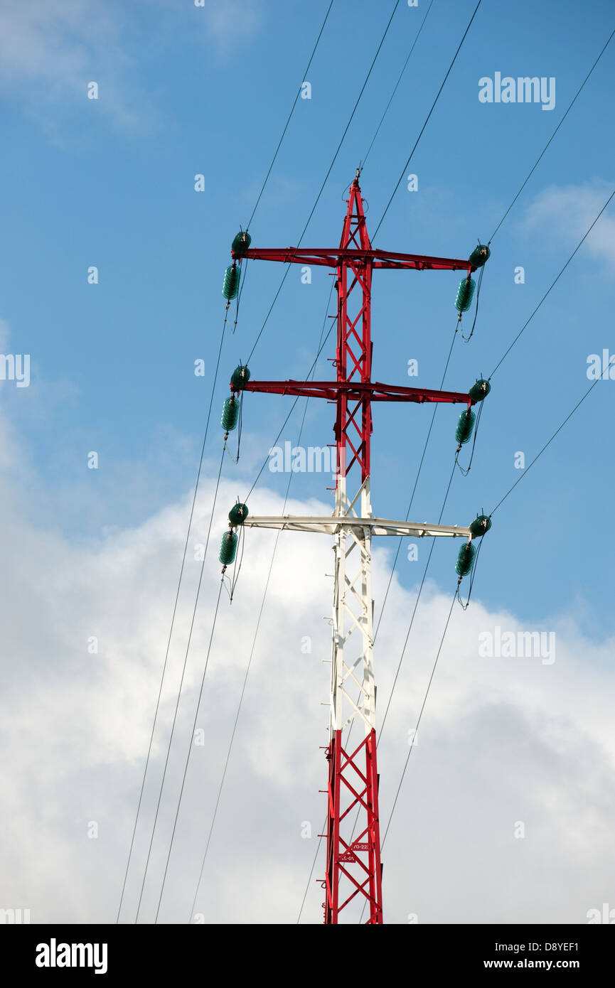 Electricity High Voltage Pylon Assent Belgium Europe Stock Photo Alamy
