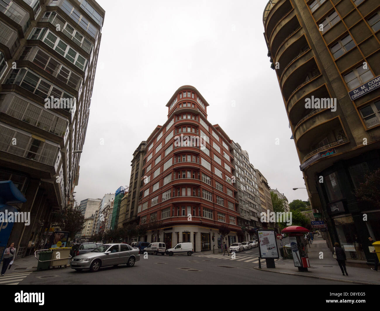 Building where the first Zara store in the world was opened in 1975, in La  Coruna, Galicia, Spain, Europe Stock Photo - Alamy