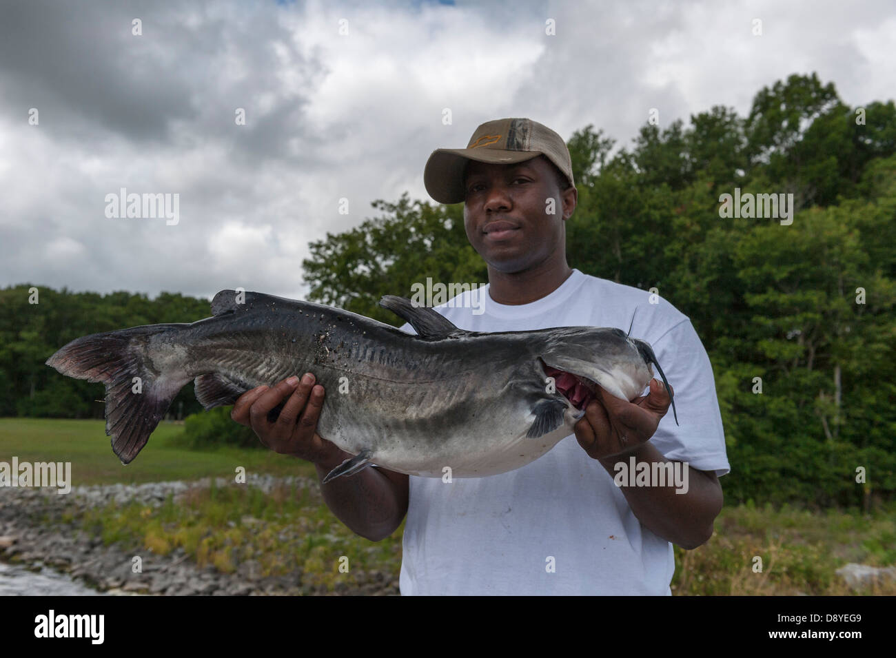 Fishing for catfish at the Rodman Dam on the Ocklawaha River in