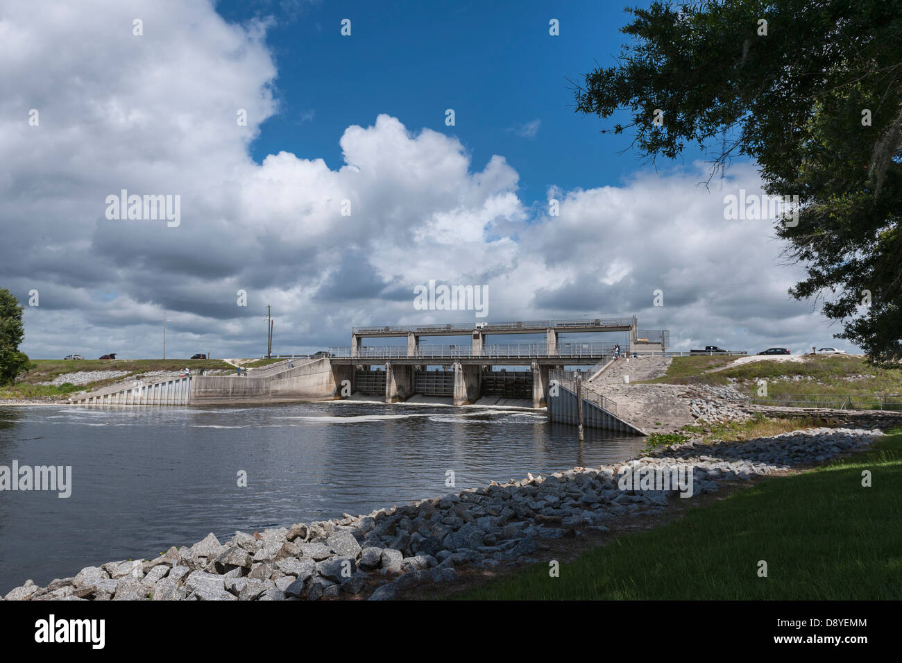 Rodman Dam on the Ocklawaha River in Marion County, Florida USA Stock