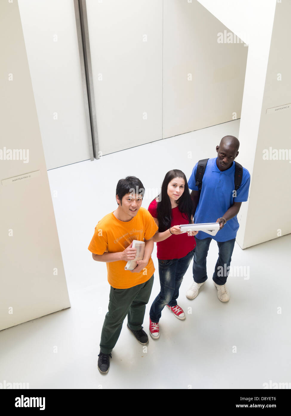Group of multi ethnic college students Stock Photo