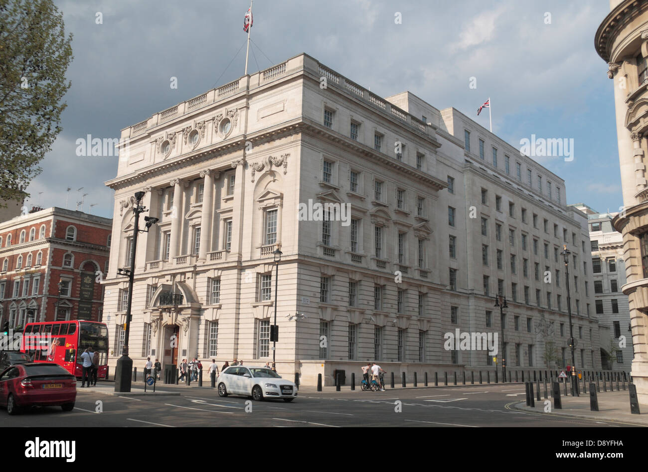 The Department of Energy & Climate Change (DECC) headquarters, Whitehall Place and Whitehall, London, UK. Stock Photo