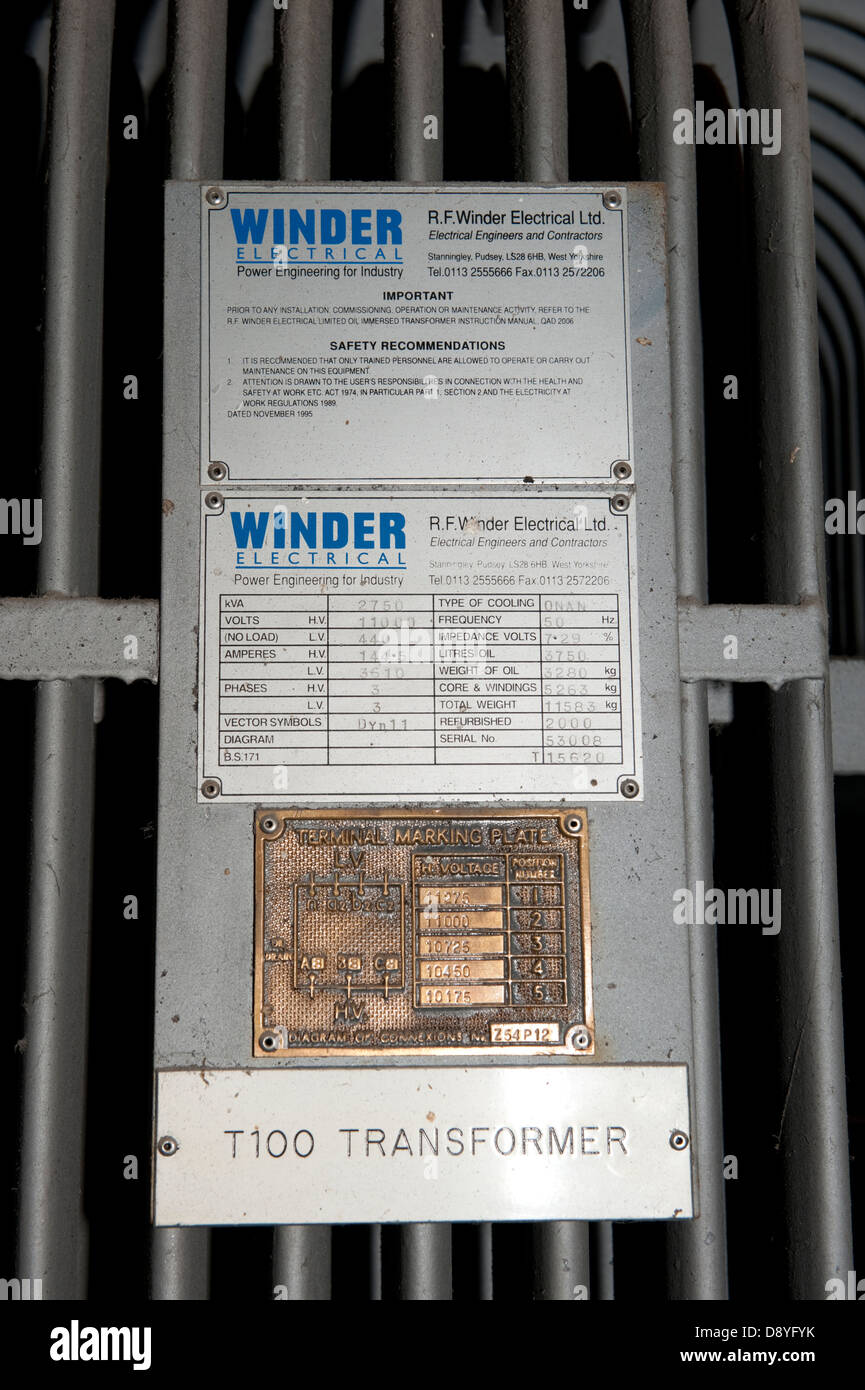Winder High Voltage Electricity Transformer Stock Photo