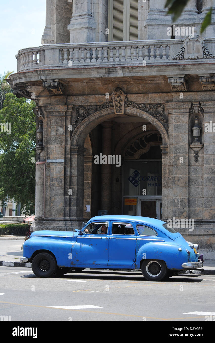 Classic American car in Cuba Stock Photo