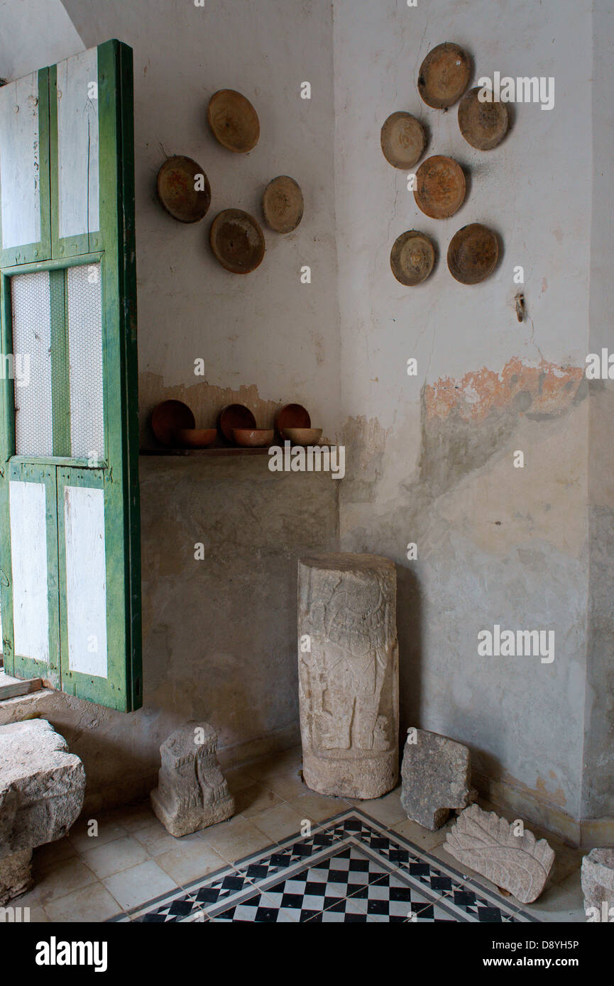 Mayan artifacts from the archaeological site of Yaxcopoil in tha Maya