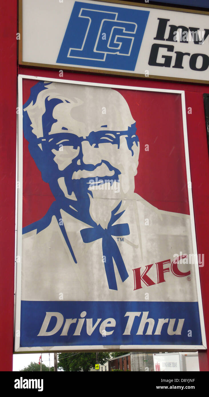 The Kentucky Fried Chicken sign in Sydney, Nova Scotia. Stock Photo