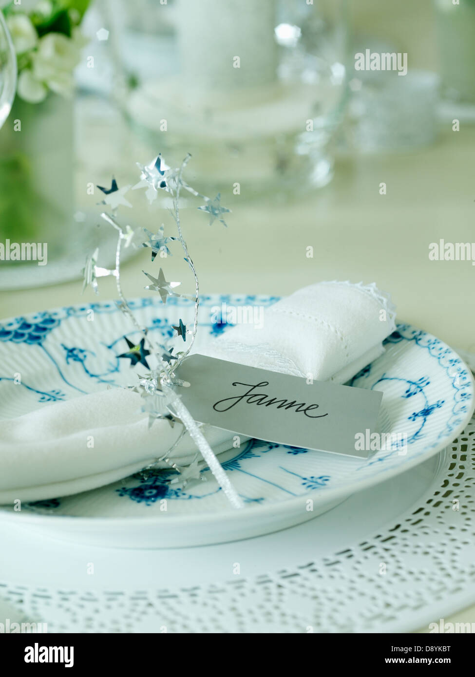 A nice laid table, Sweden. Stock Photo