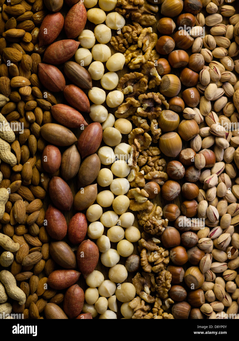 Close up of variety of nuts Stock Photo - Alamy
