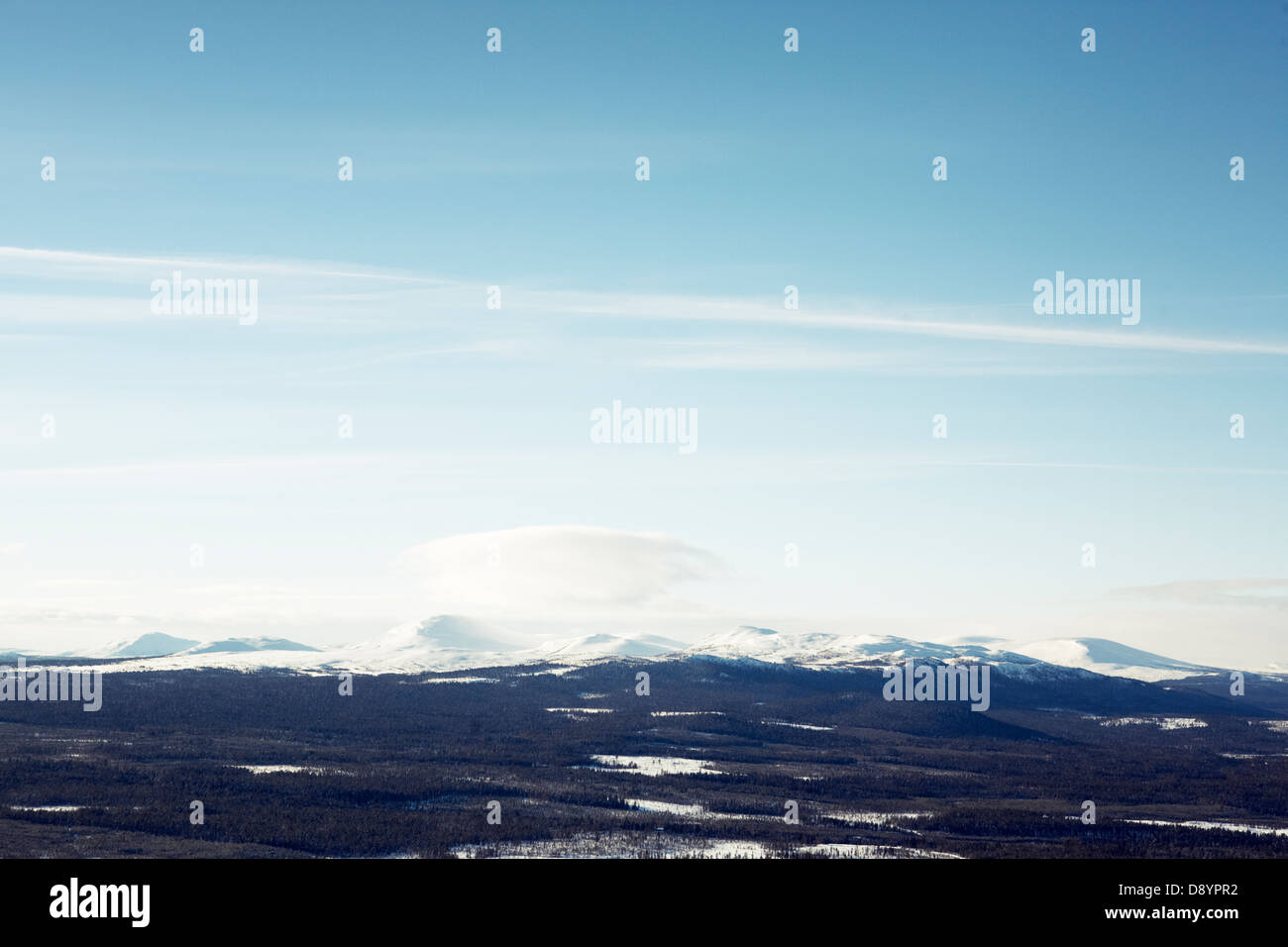 Snowcapped mountain ranges Stock Photo