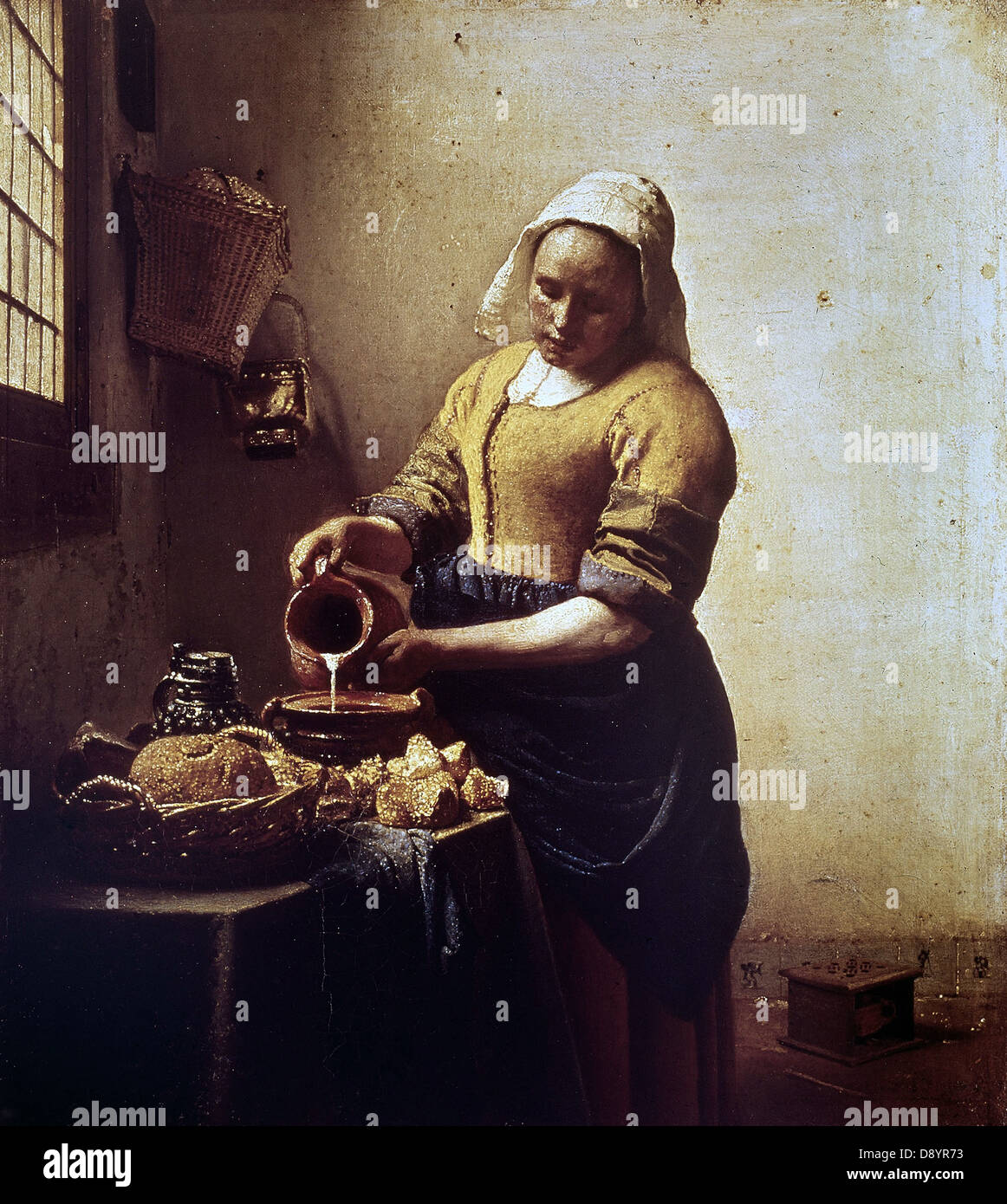 Jan Vermeer de Delft The Kitchen Maid XVII th century Rijksmuseum Amsterdam Stock Photo