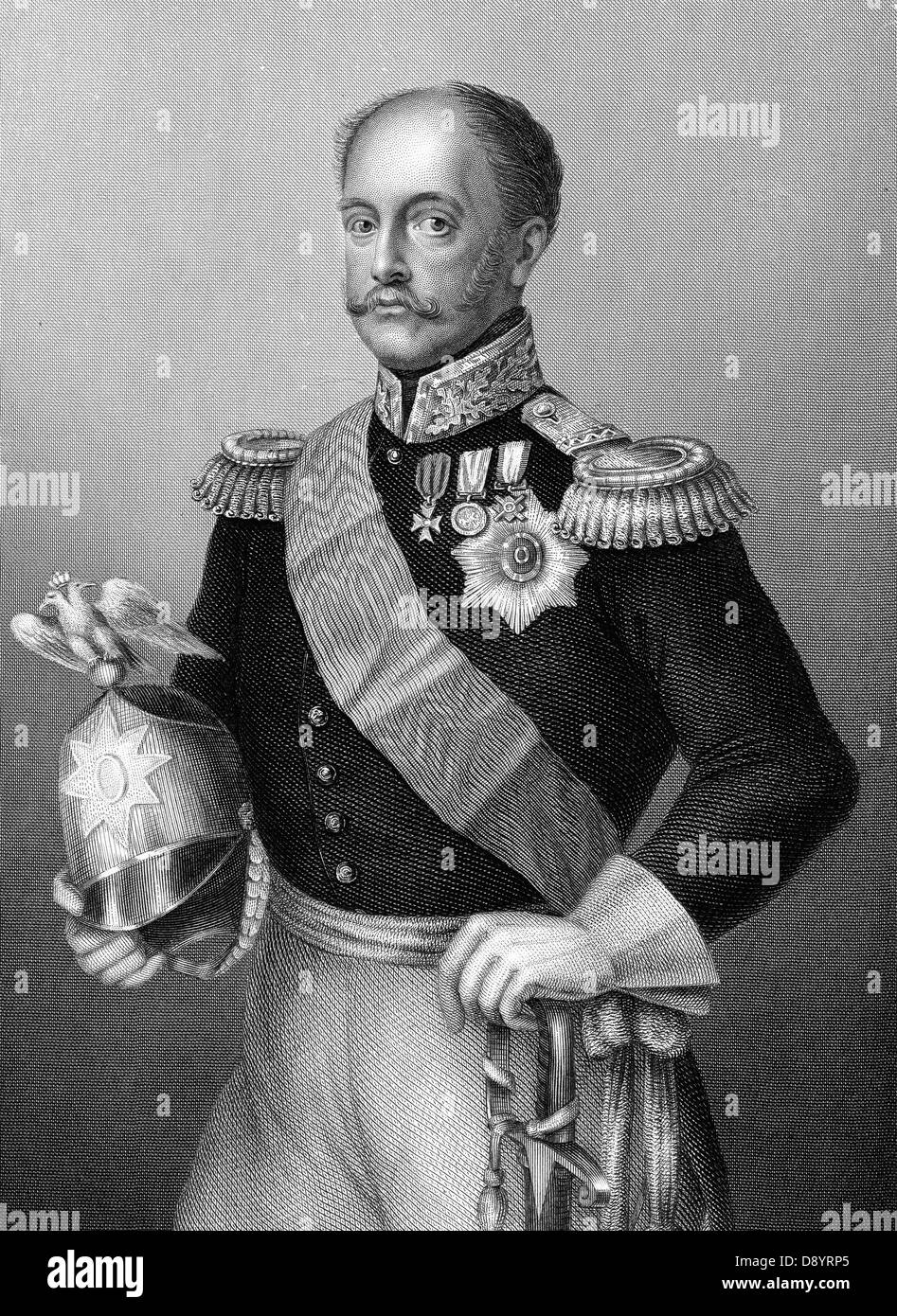 Nicholas I Tsar of Russia from 1825. Engraving 1860 Stock Photo