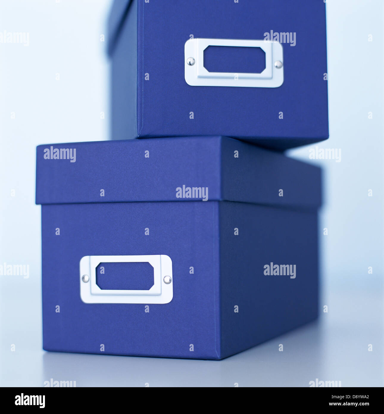 Two blue boxes Stock Photo Alamy