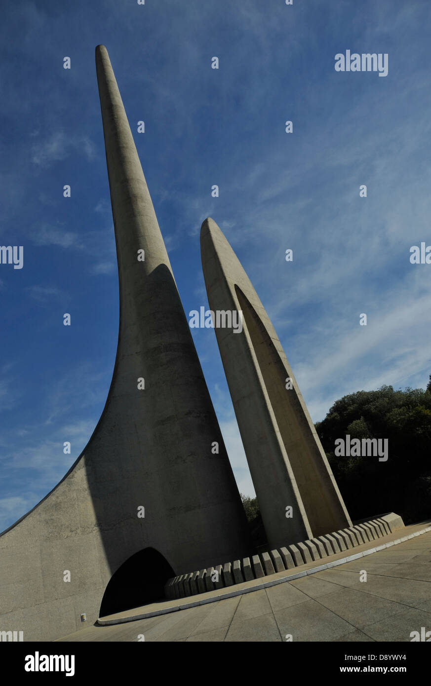 Creative form and shapes of Afrikaans language monument Paarl tourist destination Paarl Western Cape South Africa Historical Stock Photo