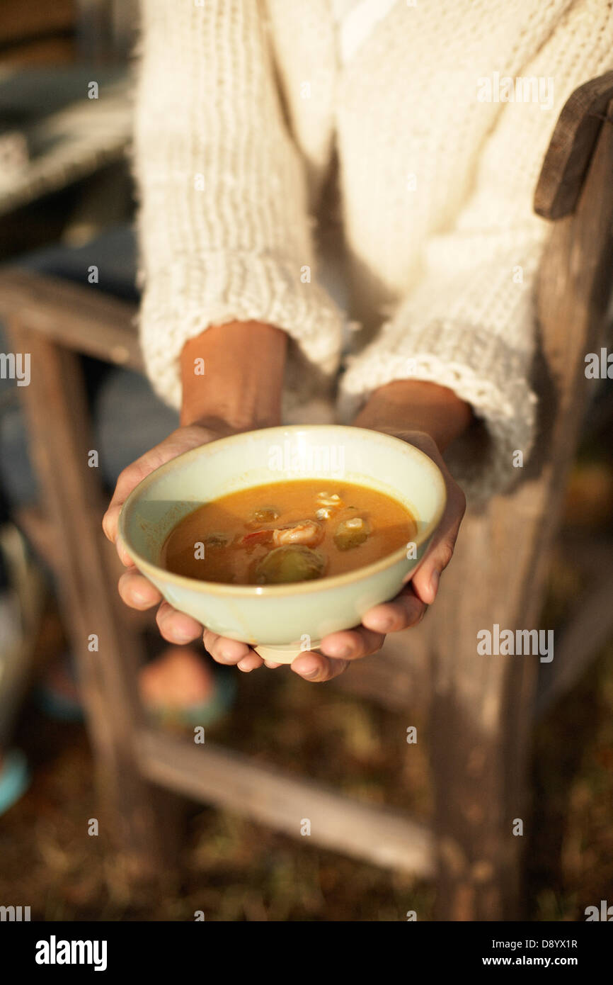 A bowl with soup Stock Photo Alamy