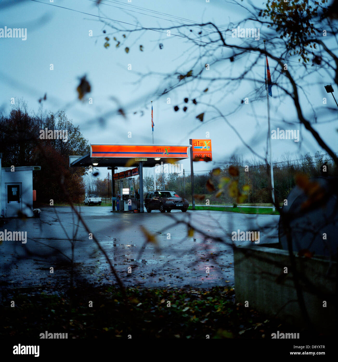 A filling station, Blekinge, Sweden. Stock Photo