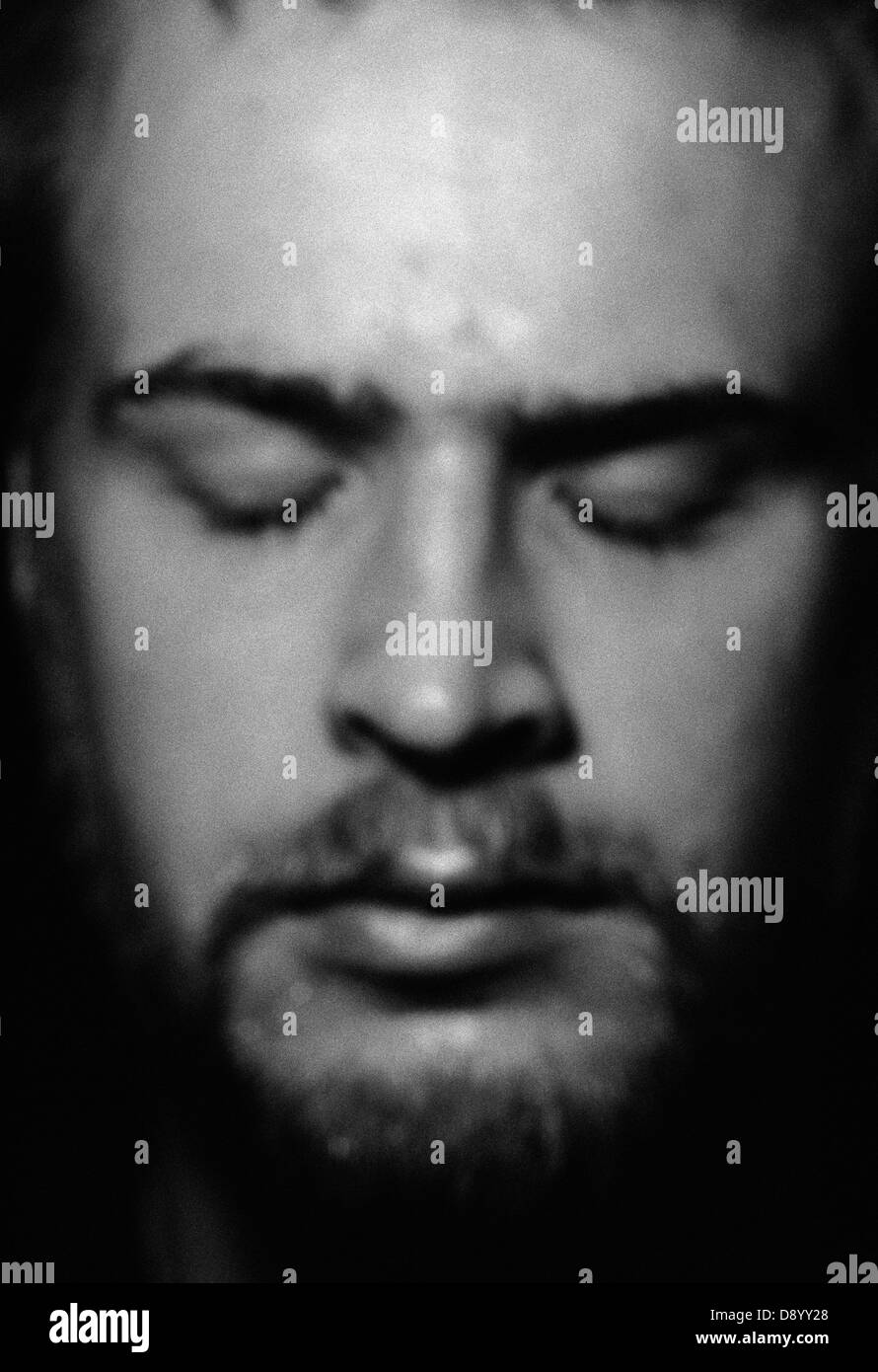 Black man eyes shut close up Black and White Stock Photos & Images Alamy