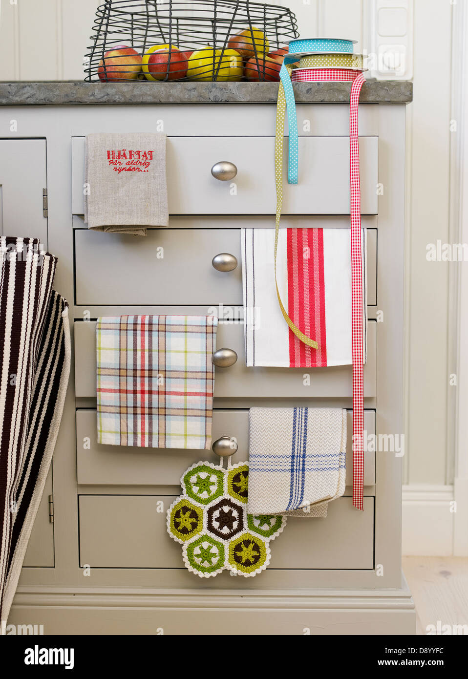 Drawers in a kitchen Stock Photo - Alamy