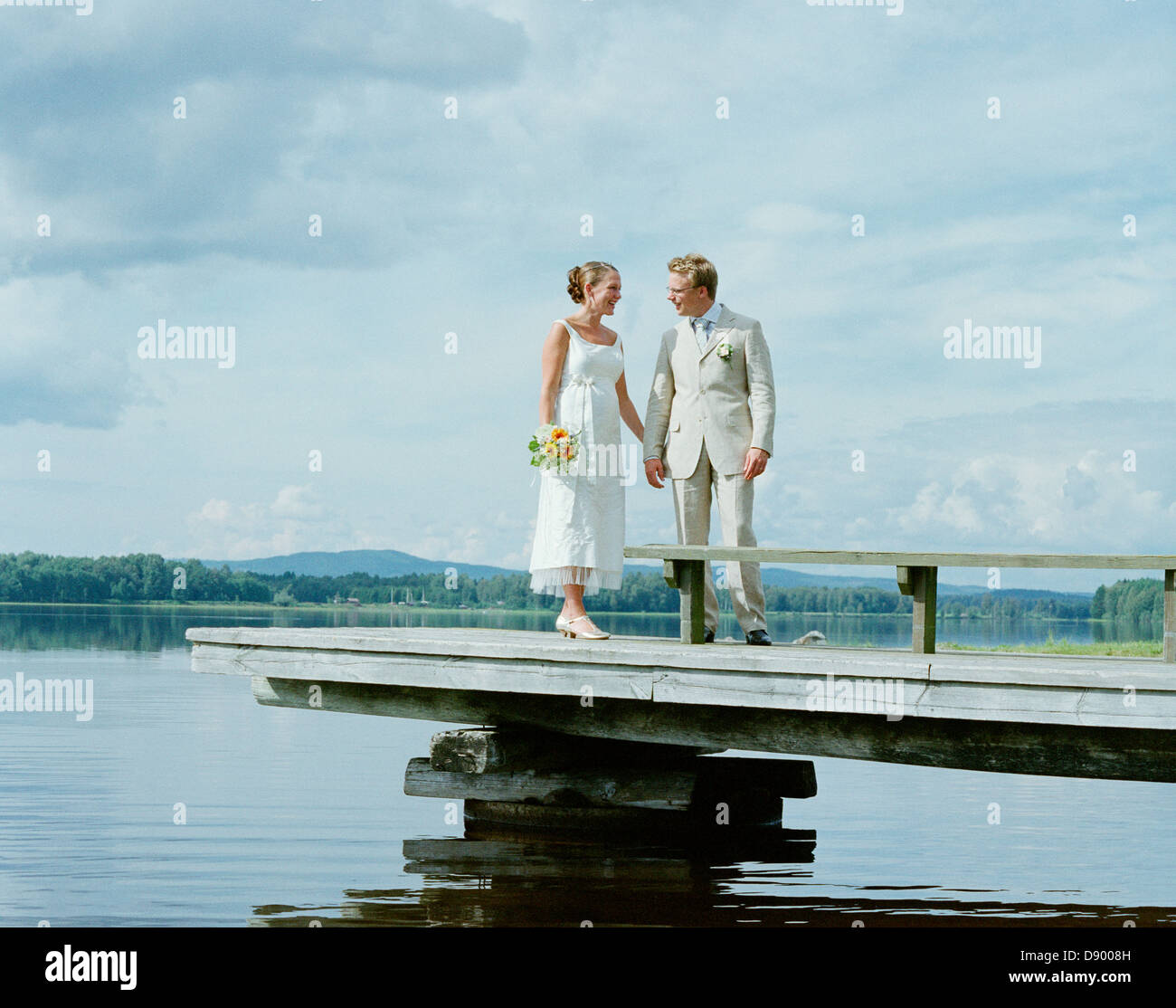 A bridal couple, Sweden. Stock Photo