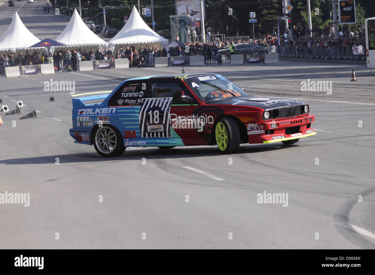 Sofia, Bulgaria - June 02, 2013: Red Bull Car Park Drift Sofia, Bulgaria. Photo taken on: June 02th, 2013 Stock Photo