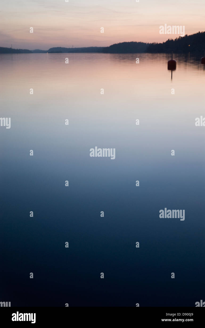 Glassy water, Sweden. Stock Photo