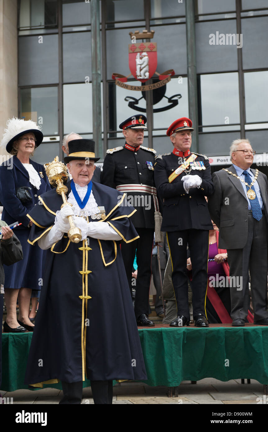 Dignitaries at a homecoming parade in Warwick Stock Photo